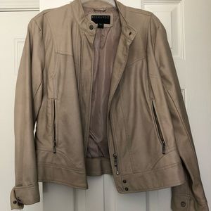 Tan/light brown leather jacket